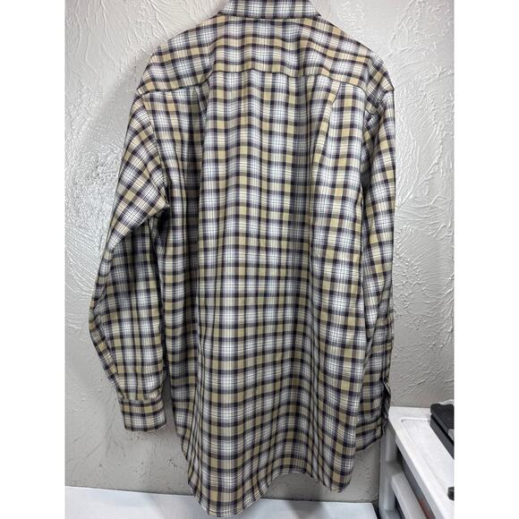 Pendleton Virgin Wool Stewart Camel Tartan Long Sleeve Button Shirt Large Long - Picture 2 of 6
